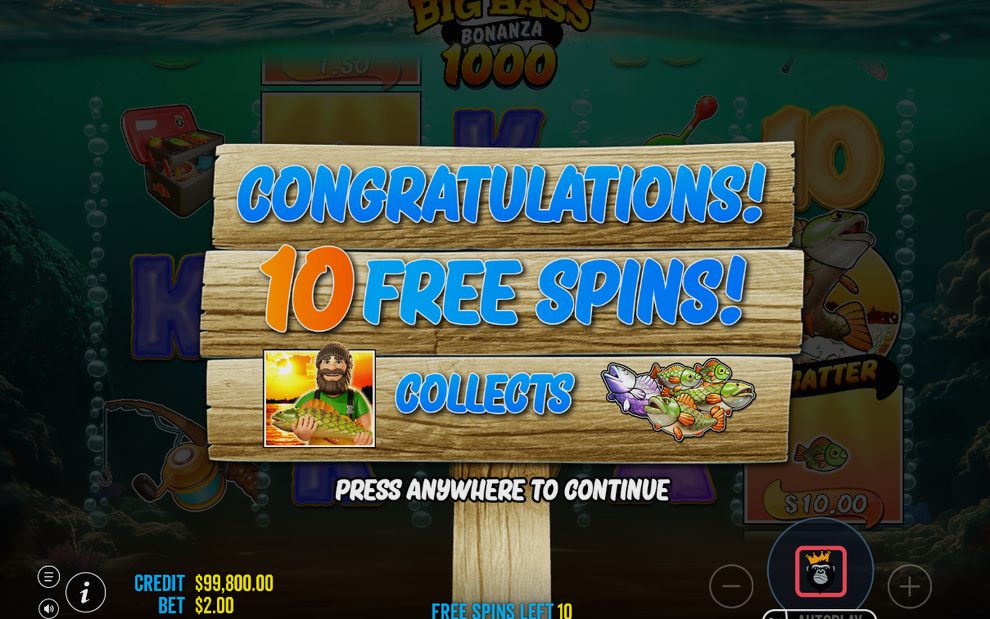 Free Spins on special reels, Wild Tracker above