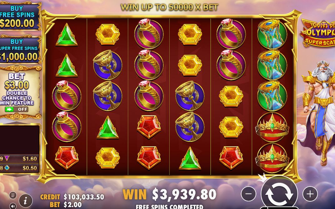 Win screen shown when a base game spin pays