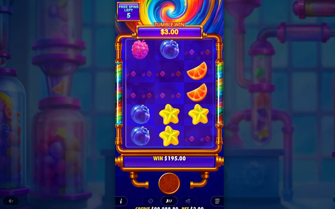 Free Spins screen with Scatter symbols on the grid